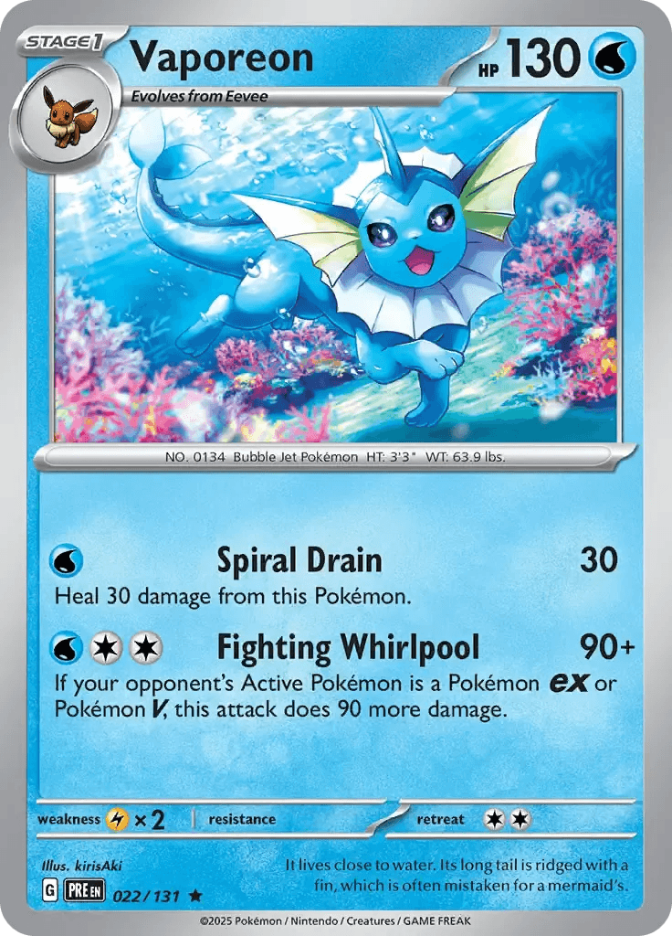 Vaporeon 22/131 Holo Rare - MissingNo.