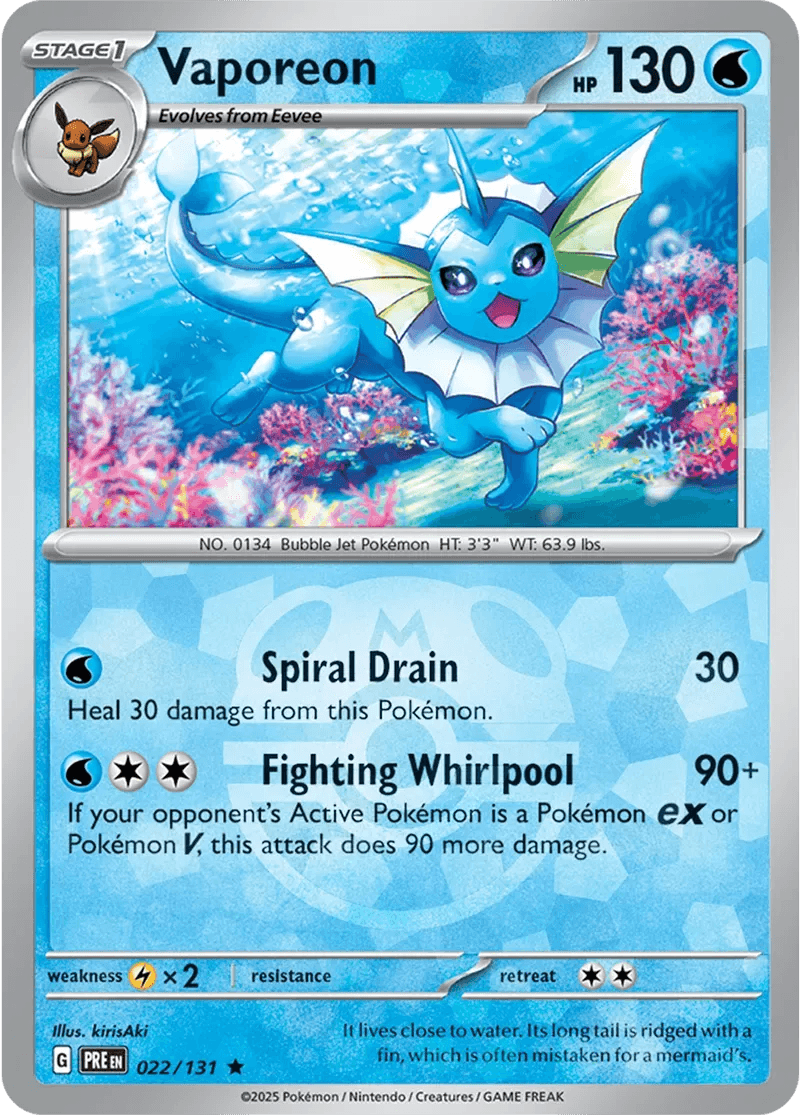 Vaporeon 22/131 Reverse Rare - MissingNo.