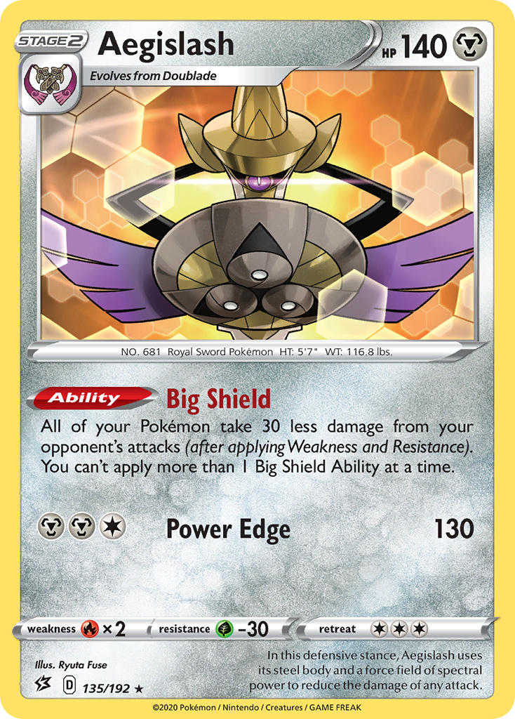 Aegislash 135/192 Reverse Rare - MissingNo.