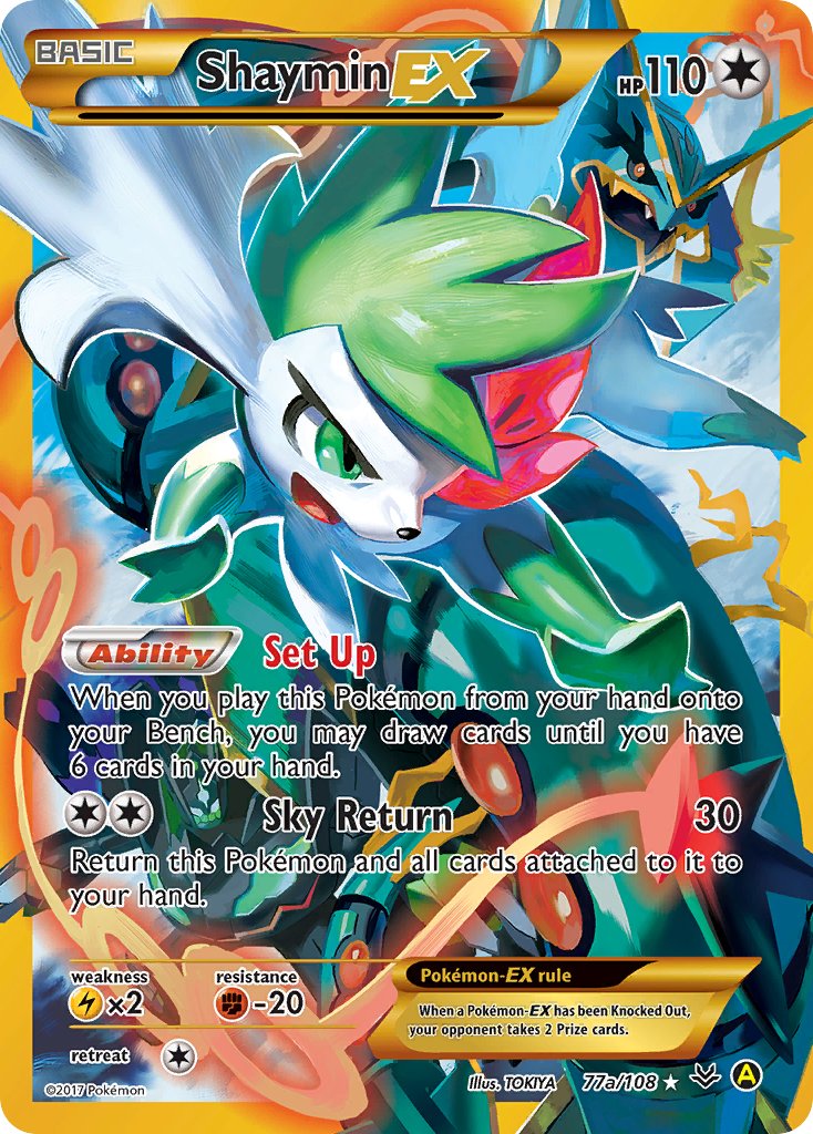Shaymin EX 77a/108 Yellow A Alternate art Premium Trainer's XY Collection Exclusive - MissingNo.