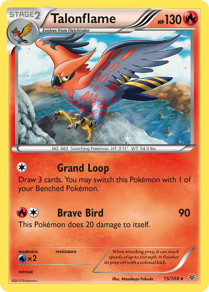 Talonflame 15/108 Reverse Rare - MissingNo.