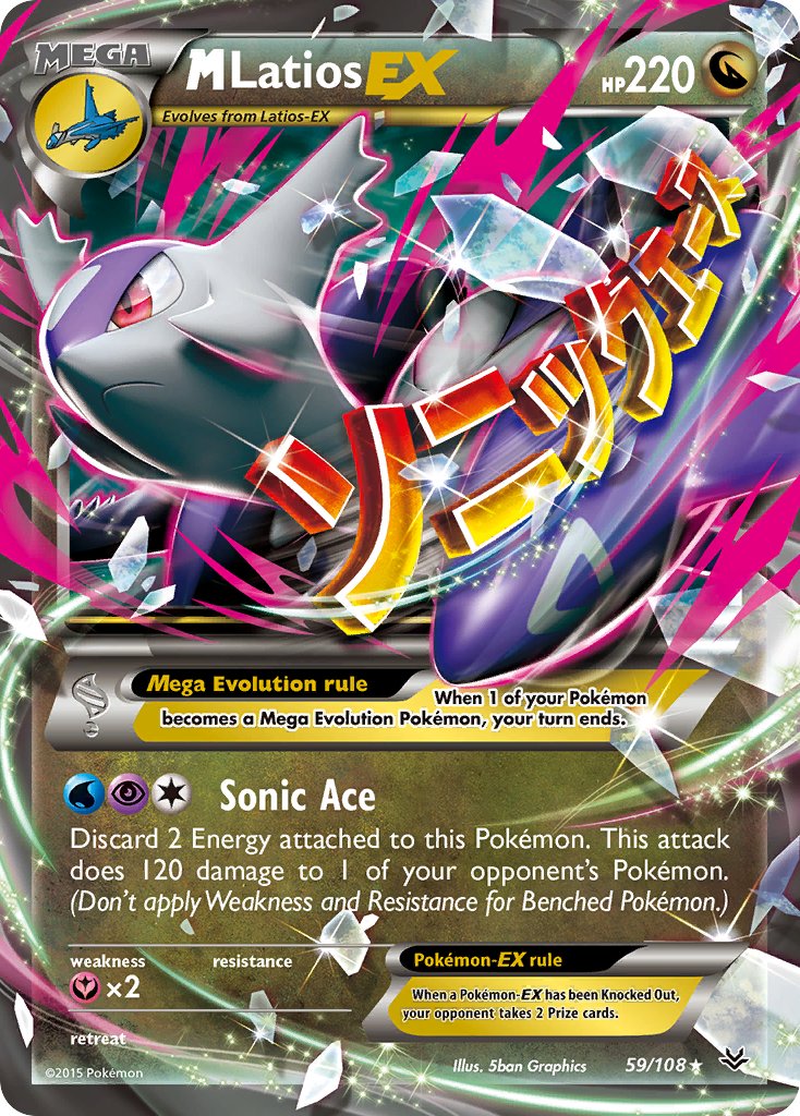 M Latios EX 59/108 Holo Rare Mega EX - MissingNo.