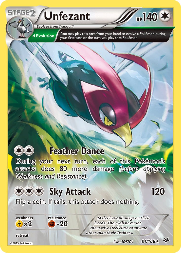 Unfezant 81/108 Non-Holo Rare - MissingNo.