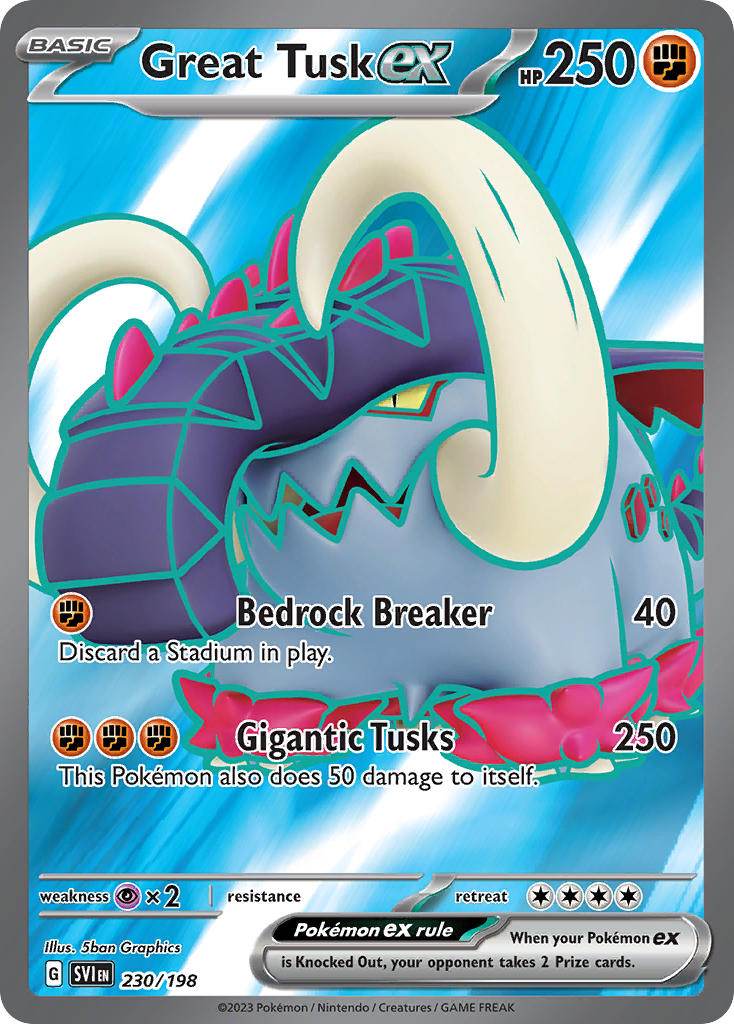Great Tusk ex 230/198 Ultra Rare ex - MissingNo.
