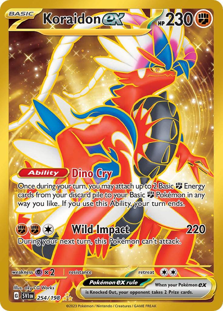 Koraidon ex 254/198 Gold Hyper Rare ex - MissingNo.