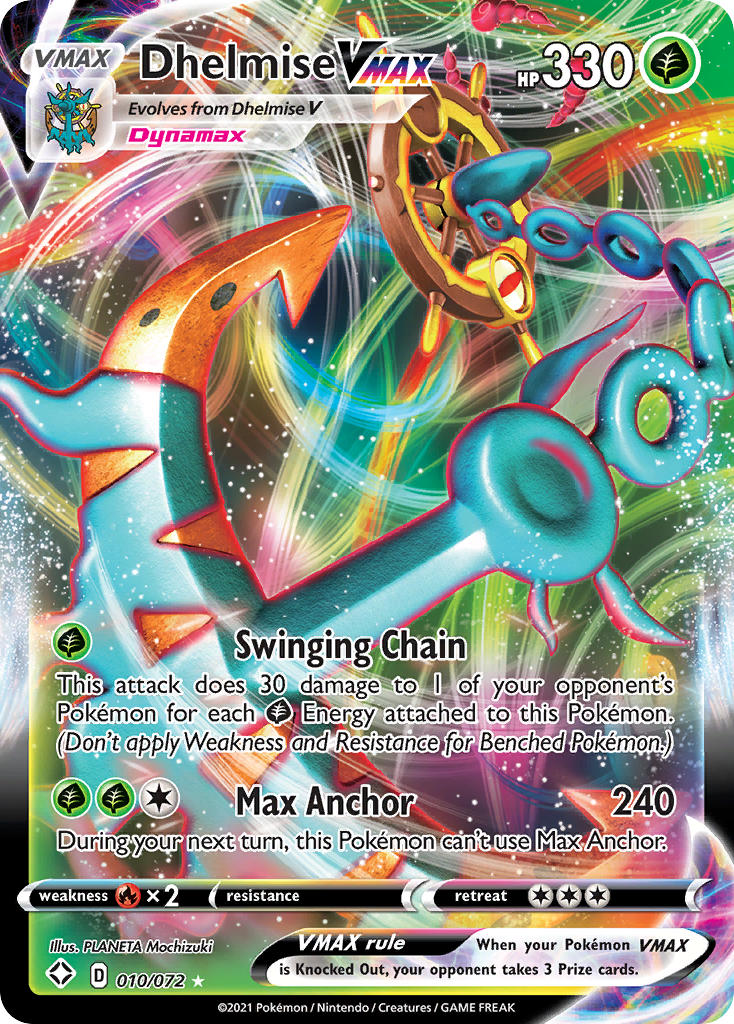 Dhelmise VMAX 10/72 Holo Rare VMAX