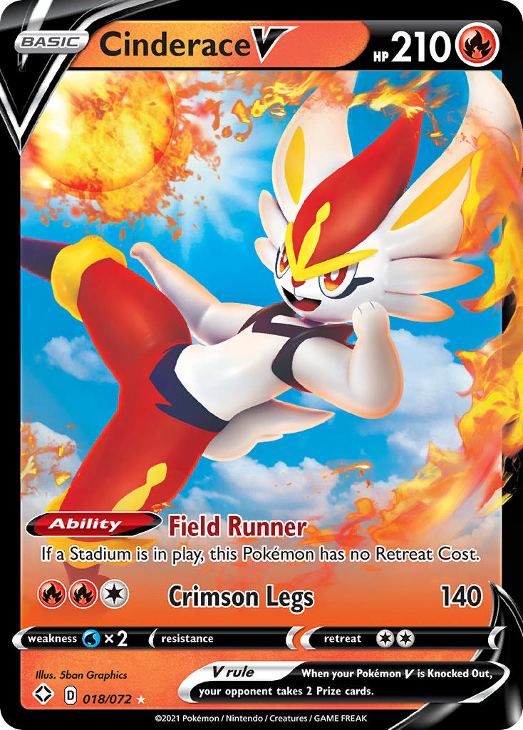 Cinderace V 18/72 Holo Rare V