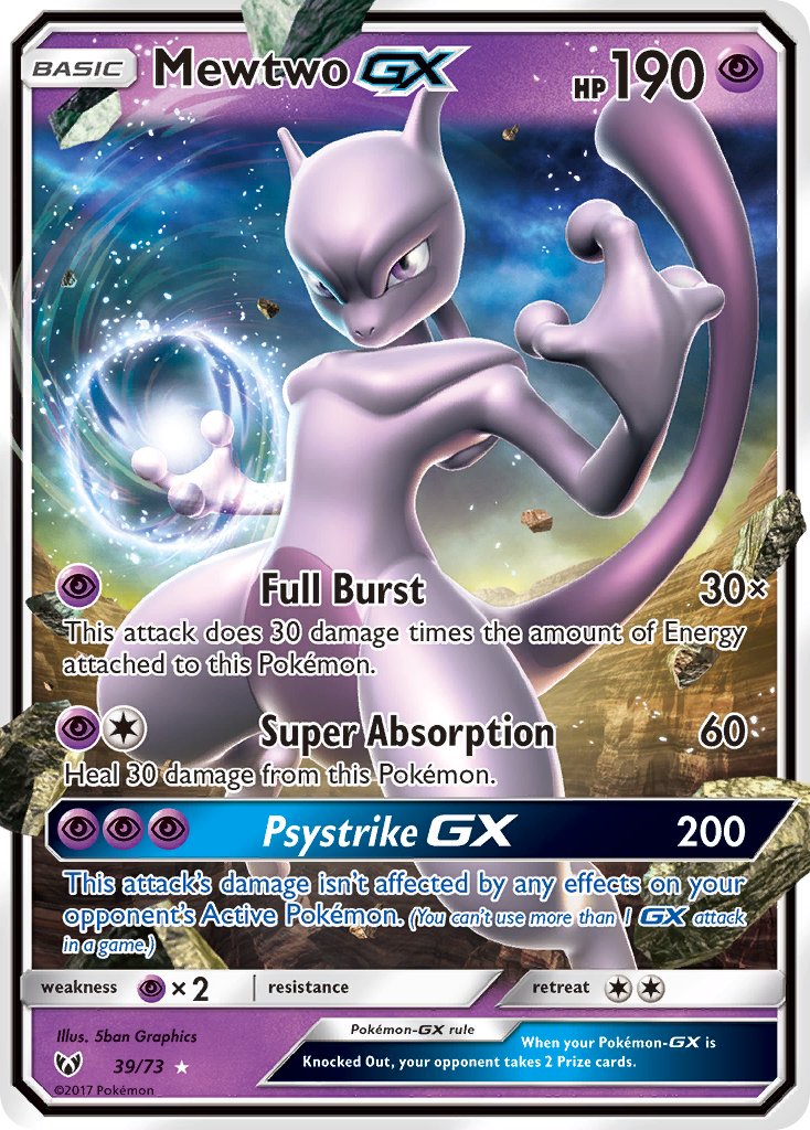 Mewtwo GX 39/73 Holo Rare GX - MissingNo.