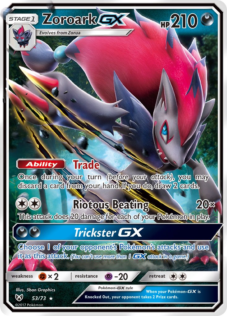 Zoroark GX 53/73 Holo Rare GX - MissingNo.