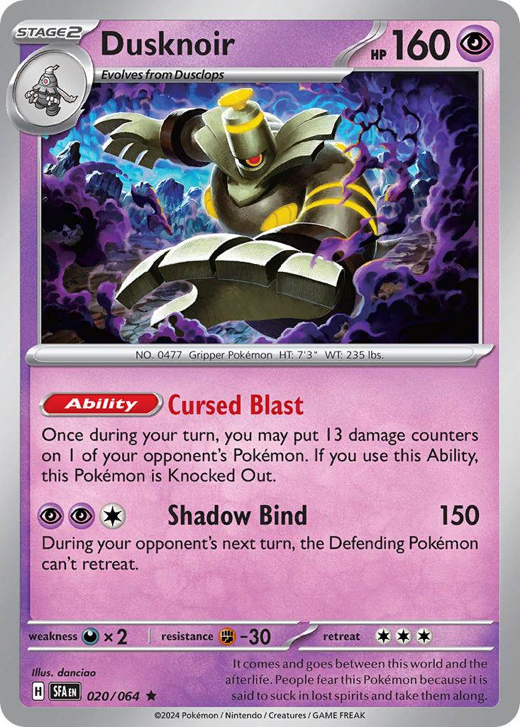 Dusknoir 20/64 Holo Rare - MissingNo.