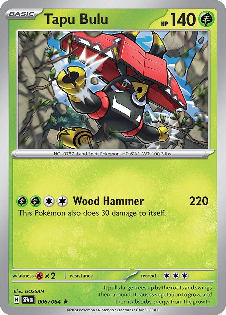 Tapu Bulu 6/64 Holo Rare - MissingNo.