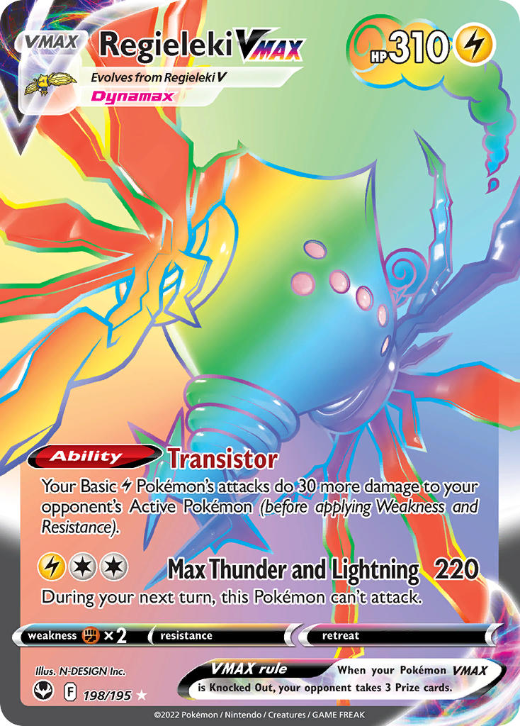 Regieleki VMAX 198/195 Rainbow Secret Rare VMAX