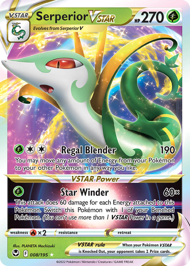 Serperior VSTAR 8/195 Holo Rare VSTAR