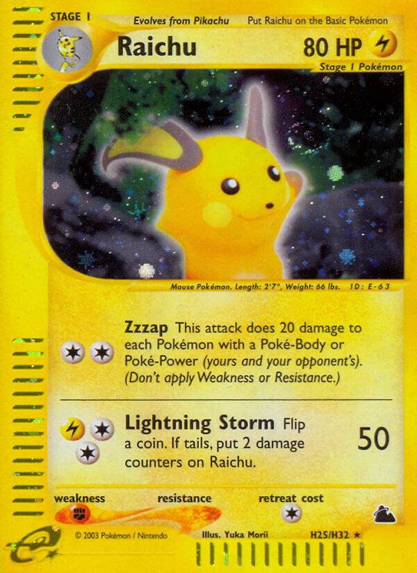 Raichu H25/H32 Holo Rare - MissingNo.