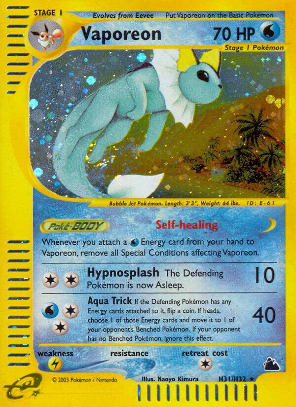 Vaporeon H31/H32 Holo Rare - MissingNo.