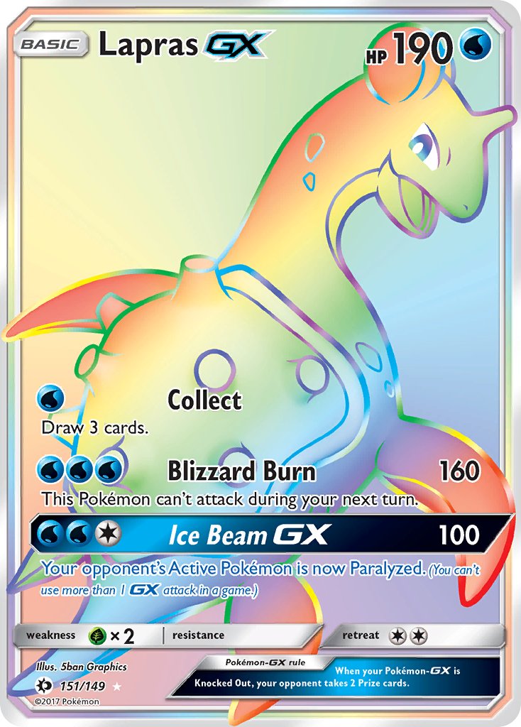 Lapras GX 151/149 Rainbow Secret Rare GX - MissingNo.