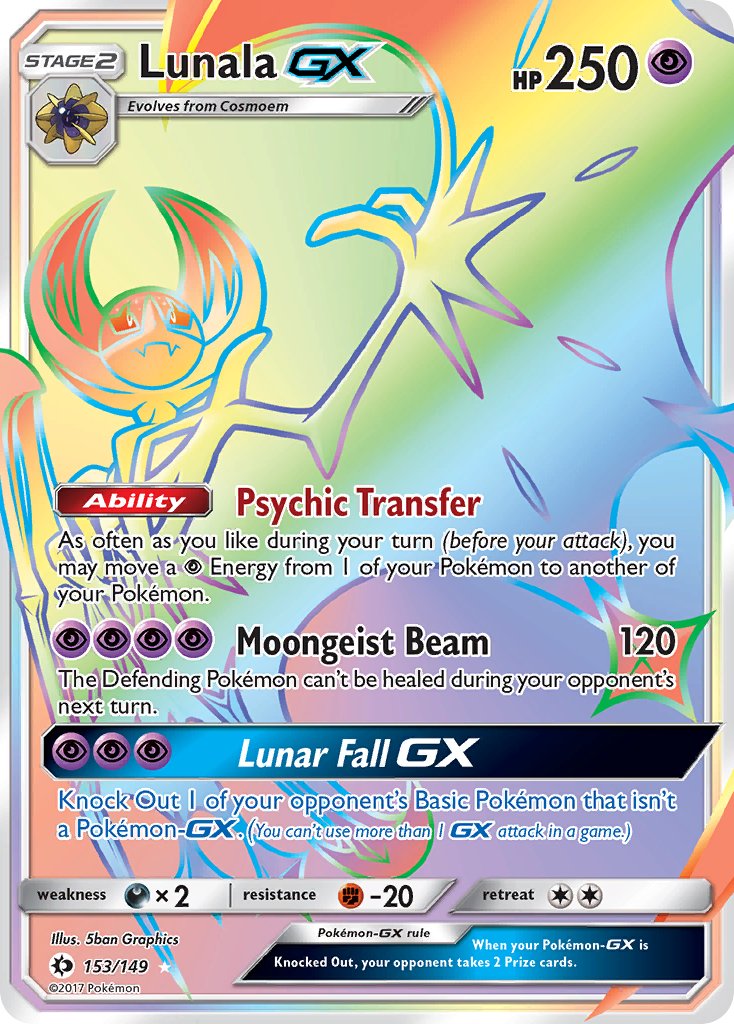 Lunala GX 153/149 Rainbow Secret Rare GX - MissingNo.
