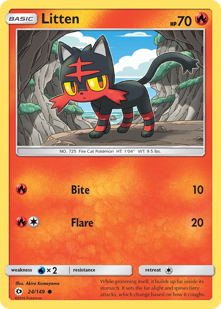 Litten 24/149 Water Web Holo Alola Collection (Moon) Exclusive - MissingNo.