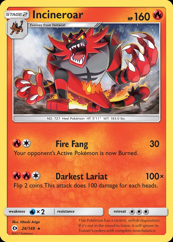 Incineroar 26/149 Non-Holo Rare - MissingNo.