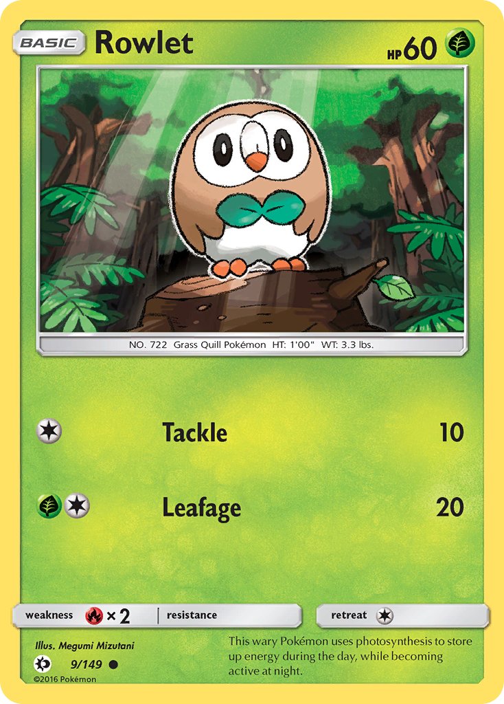 Rowlet 9/149 Reverse Common - MissingNo.