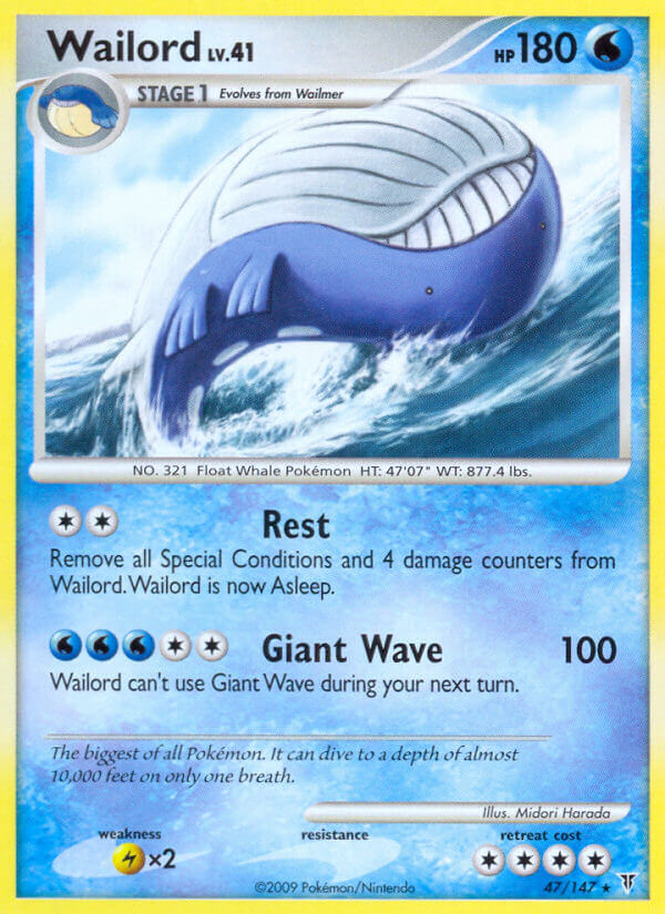 Wailord 47/147 Reverse Rare - MissingNo.