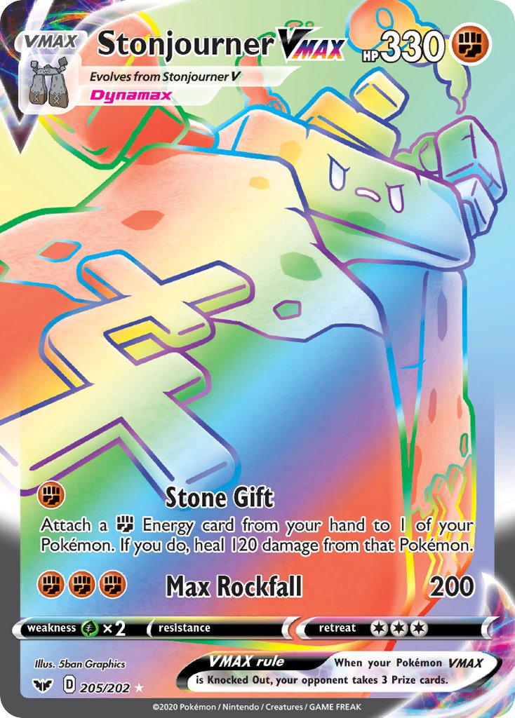 Stonjourner VMAX 205/202 Rainbow Secret Rare VMAX - MissingNo.