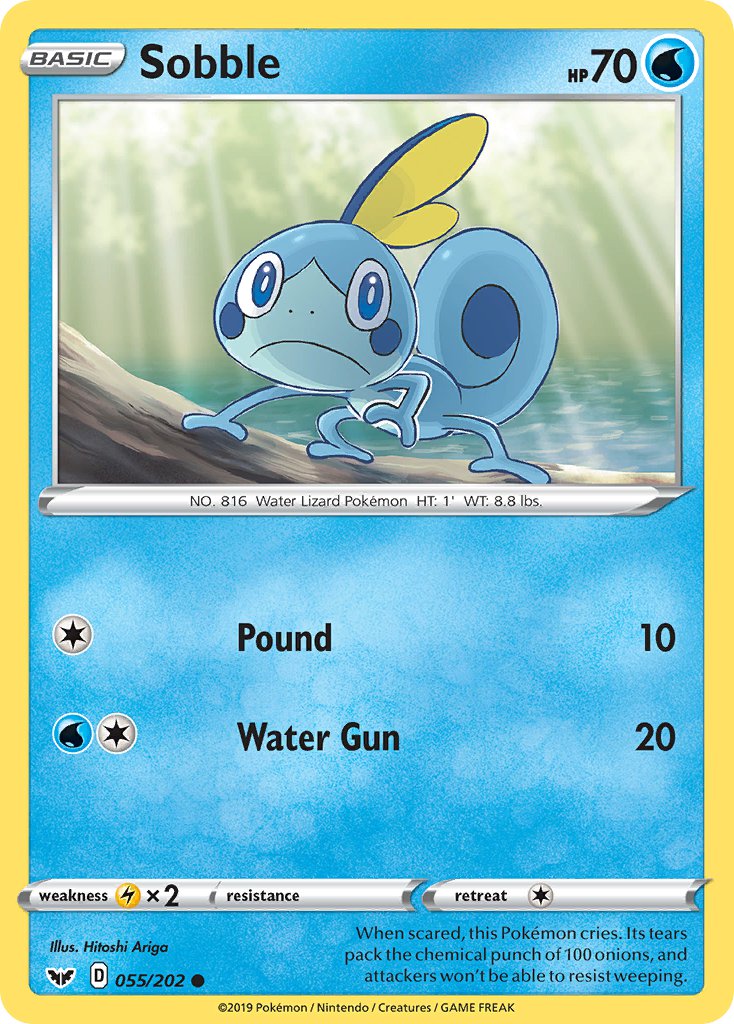 Sobble 055/202 Reverse Holo Pokémon Play Stamp Exclusive - MissingNo.