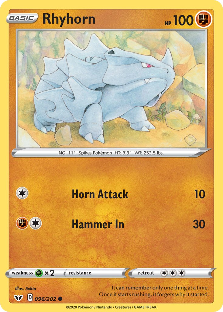 Rhyhorn 096/202 Reverse Common - MissingNo.
