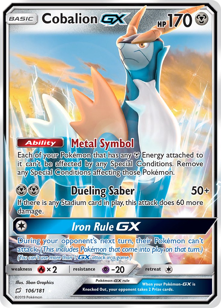 Cobalion GX 106/181 Holo Rare GX - MissingNo.