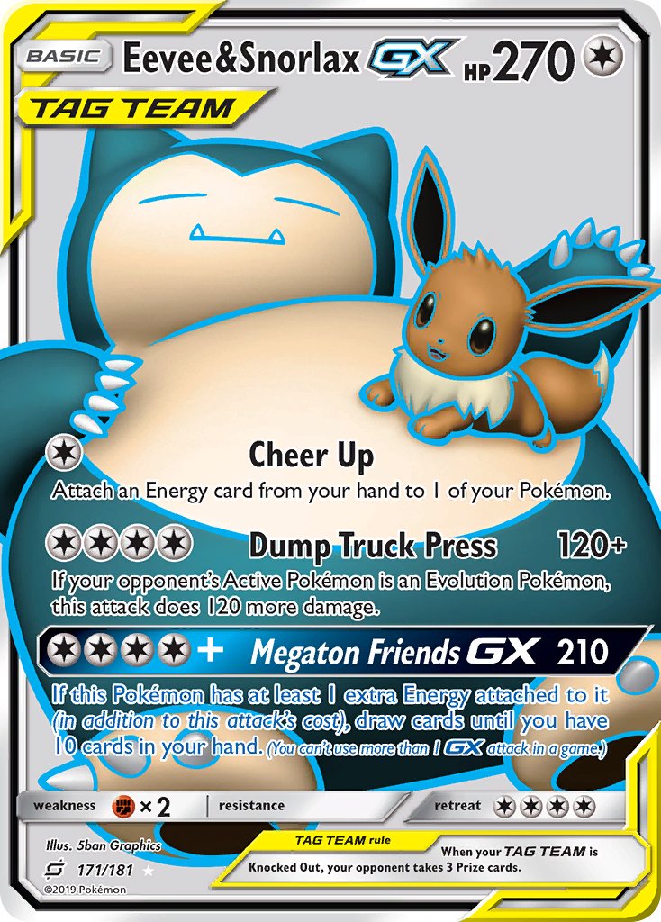 Eevee & Snorlax GX 171/181 Holo Ultra Rare GX - MissingNo.