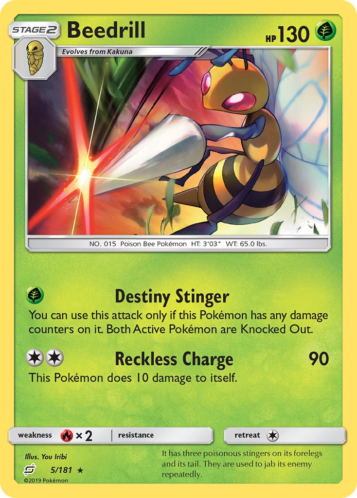 Beedrill 5/181 Reverse Rare - MissingNo.