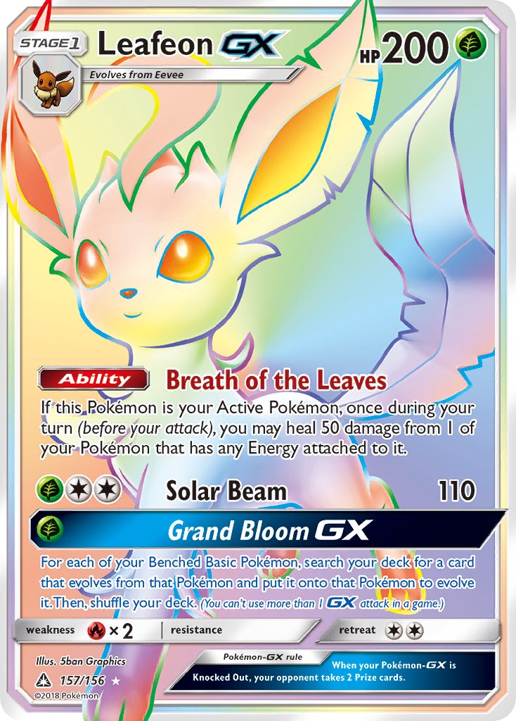 Leafeon GX 157/156 Rainbow Secret Rare GX - MissingNo.
