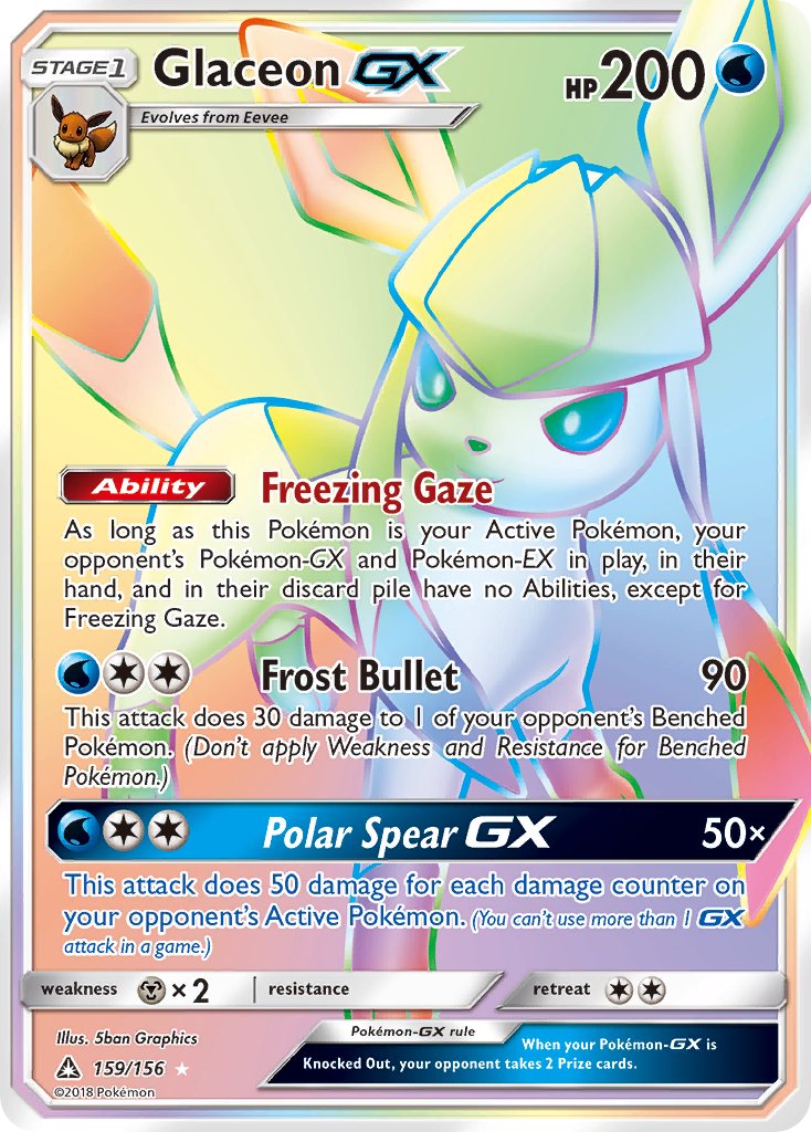 Glaceon GX 159/156 Rainbow Secret Rare GX - MissingNo.