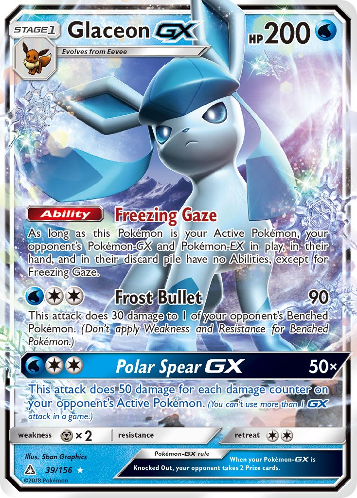 Glaceon GX 39/156 Holo Rare GX - MissingNo.
