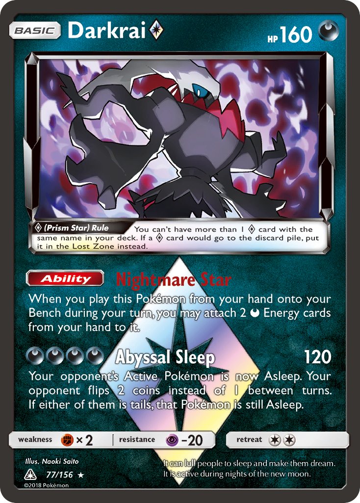 Darkrai Prism Star 77/156 Holo Rare Prism Star - MissingNo.