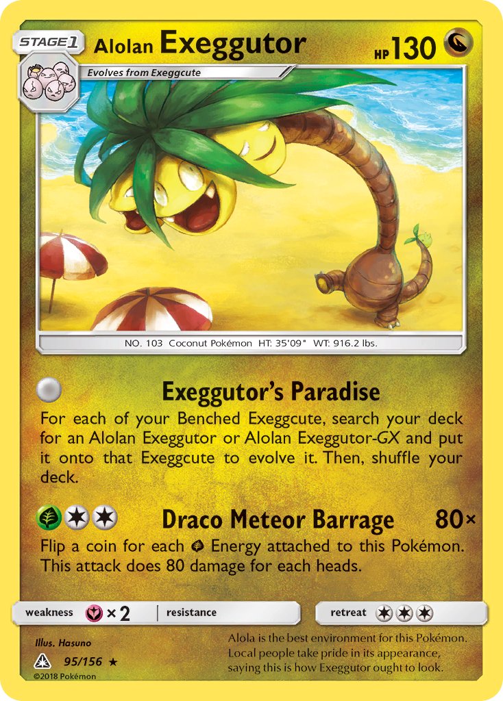 Alolan Exeggutor 95/156 Reverse Rare - MissingNo.