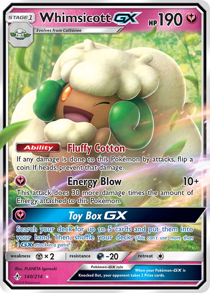 Whimsicott GX 140/214 Holo Rare GX