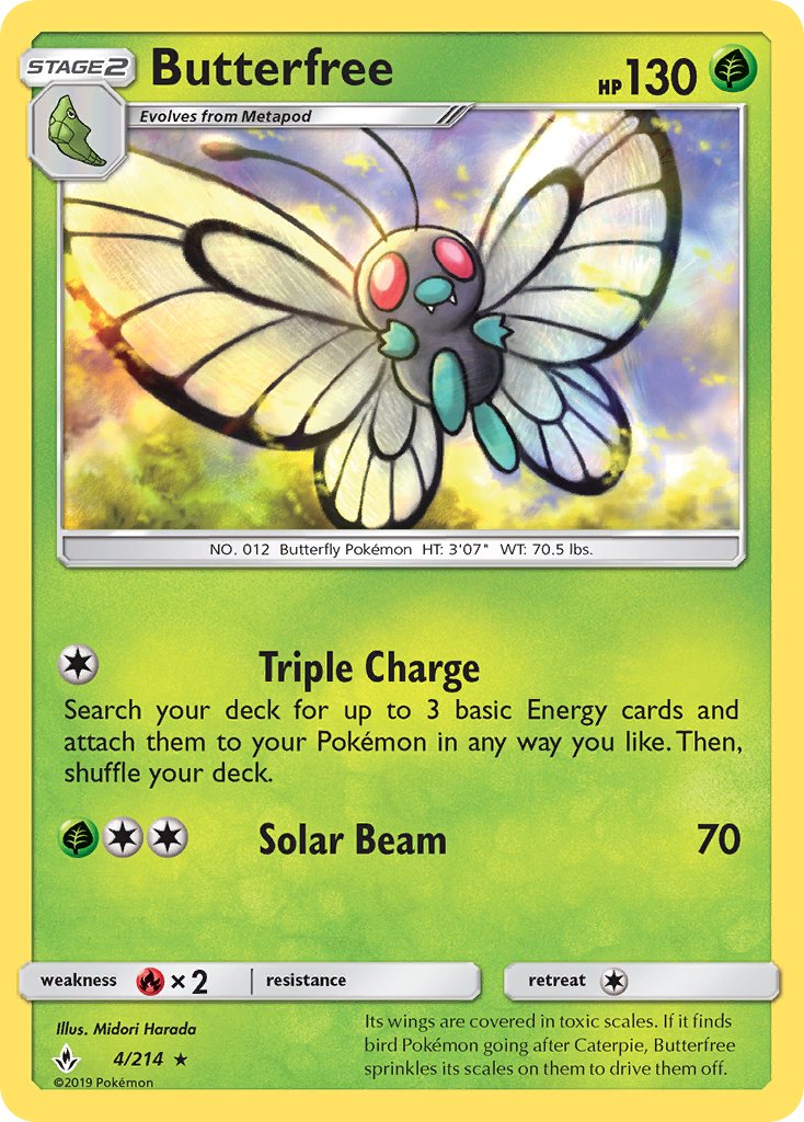 Butterfree 4/214 Reverse Rare - MissingNo.