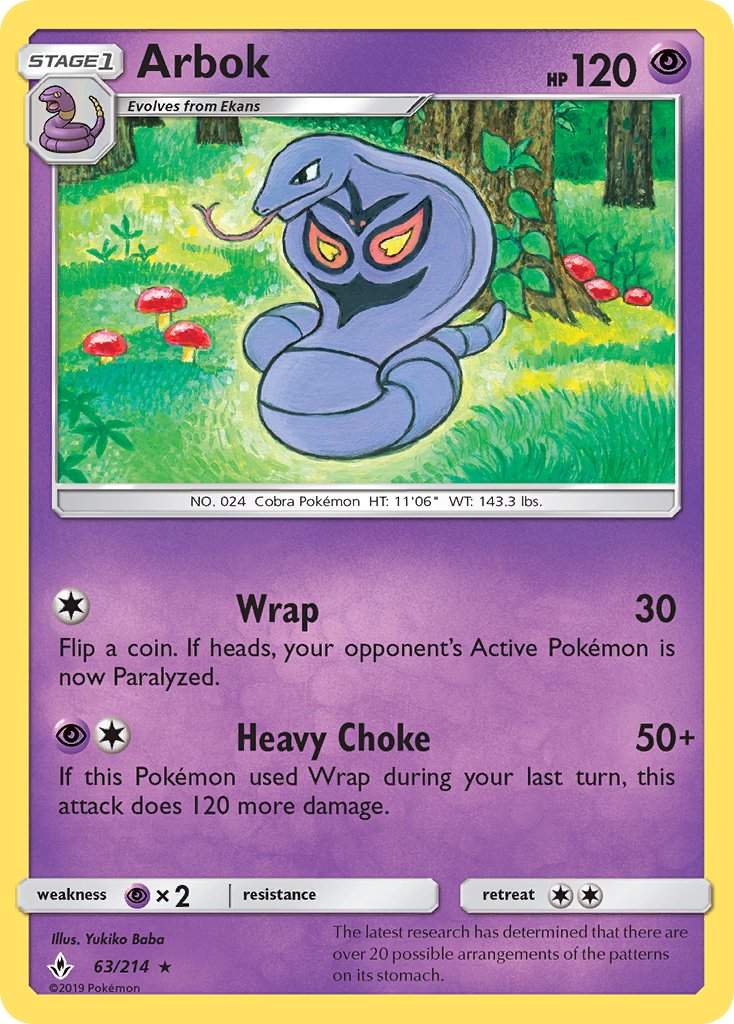 Arbok 63/214 Reverse Rare