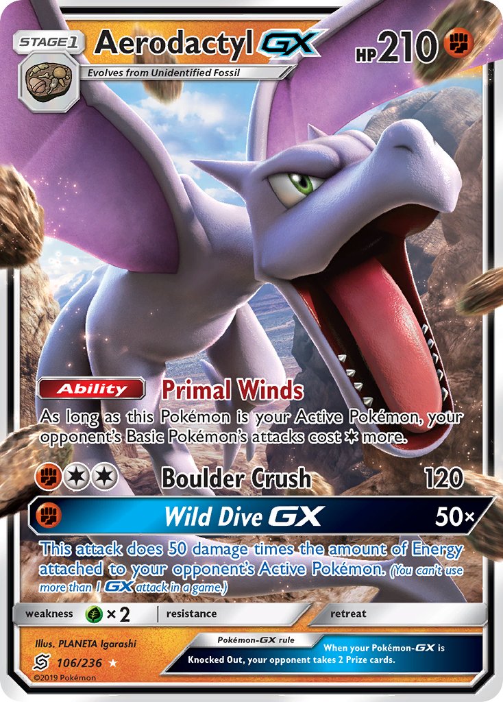 Aerodactyl GX 106/236 Holo Rare GX - MissingNo.