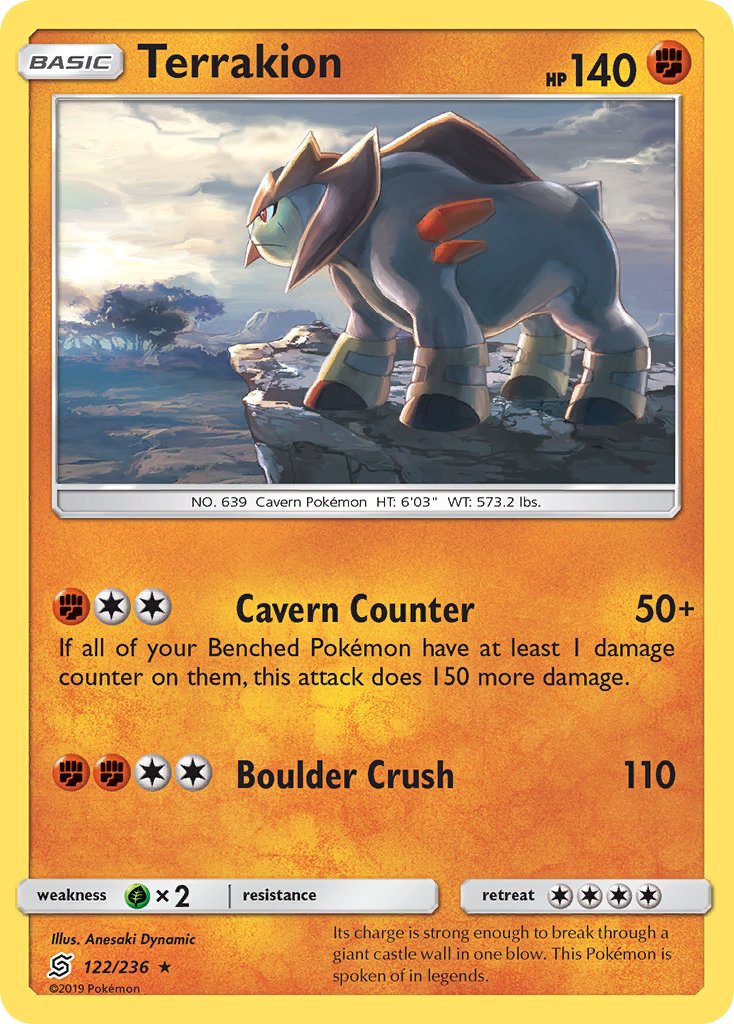 Terrakion 122/236 Reverse Rare - MissingNo.