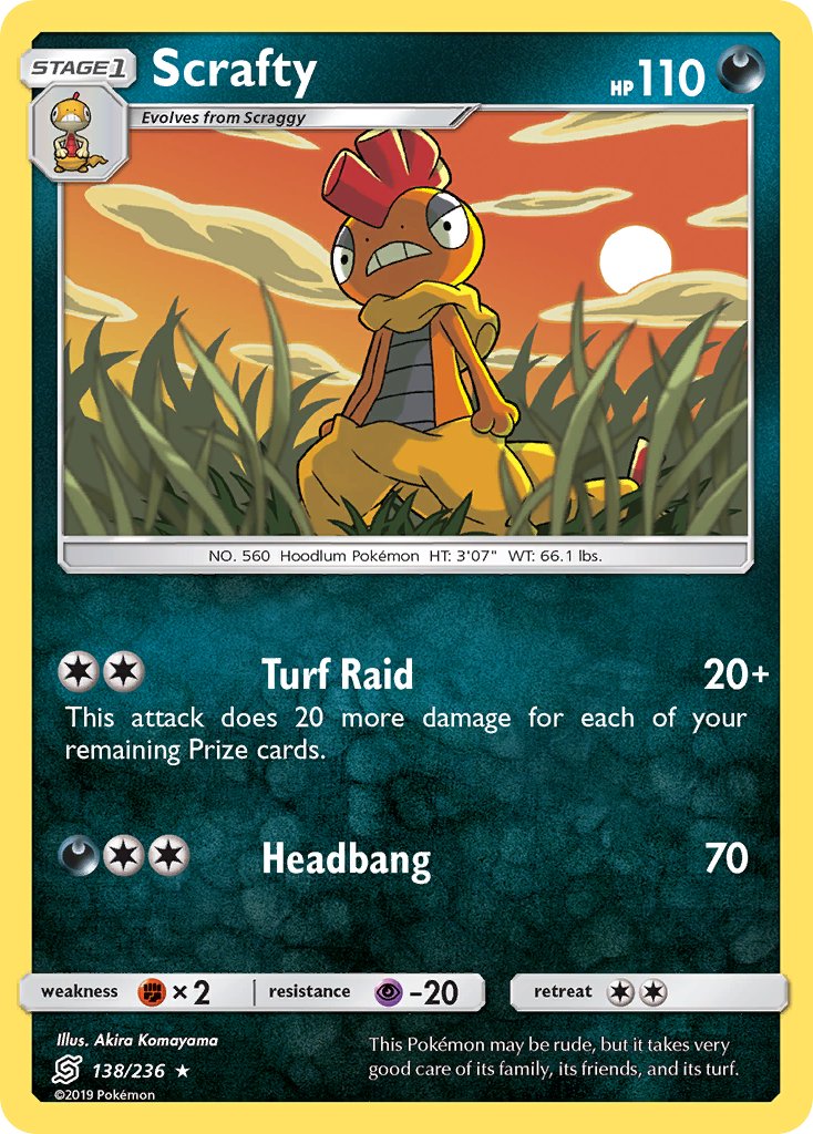 Scrafty 138/236 Reverse Rare - MissingNo.