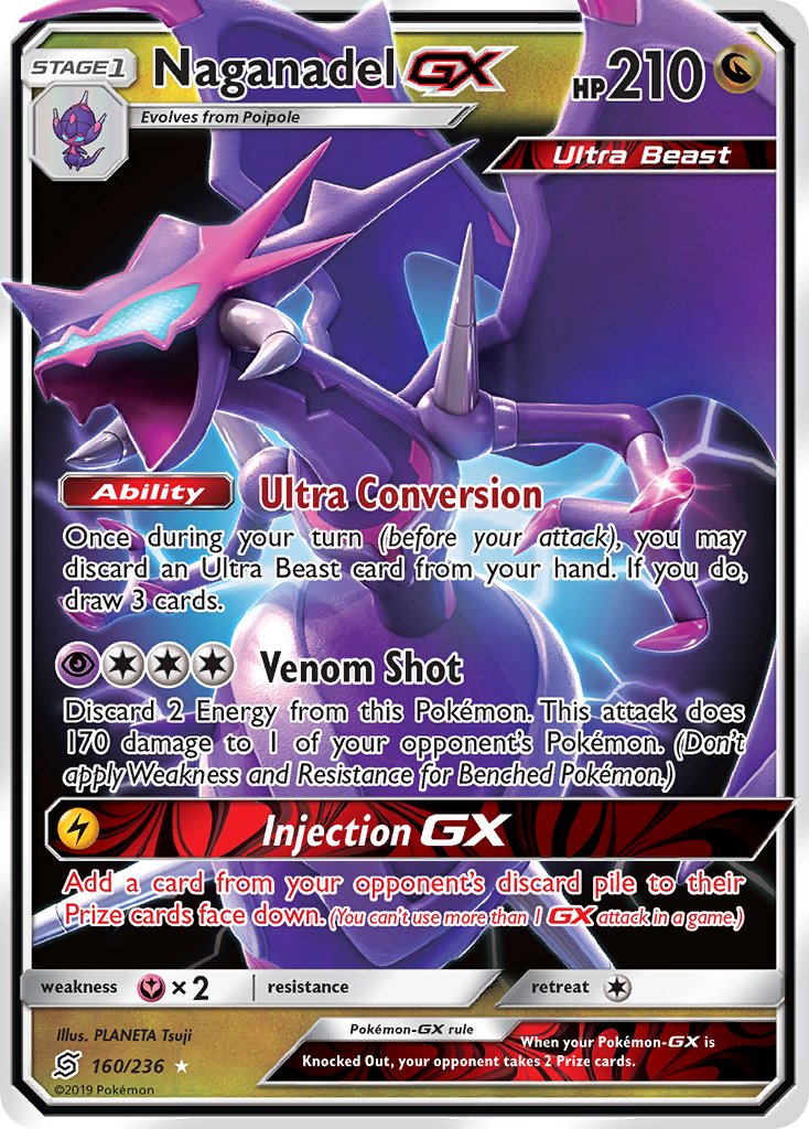 Naganadel GX 160/236 Holo Rare Ultra Beast GX - MissingNo.