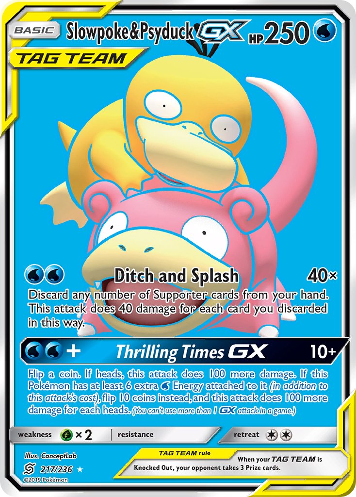 Slowpoke & Psyduck GX 217/236 Holo Ultra Rare GX - MissingNo.