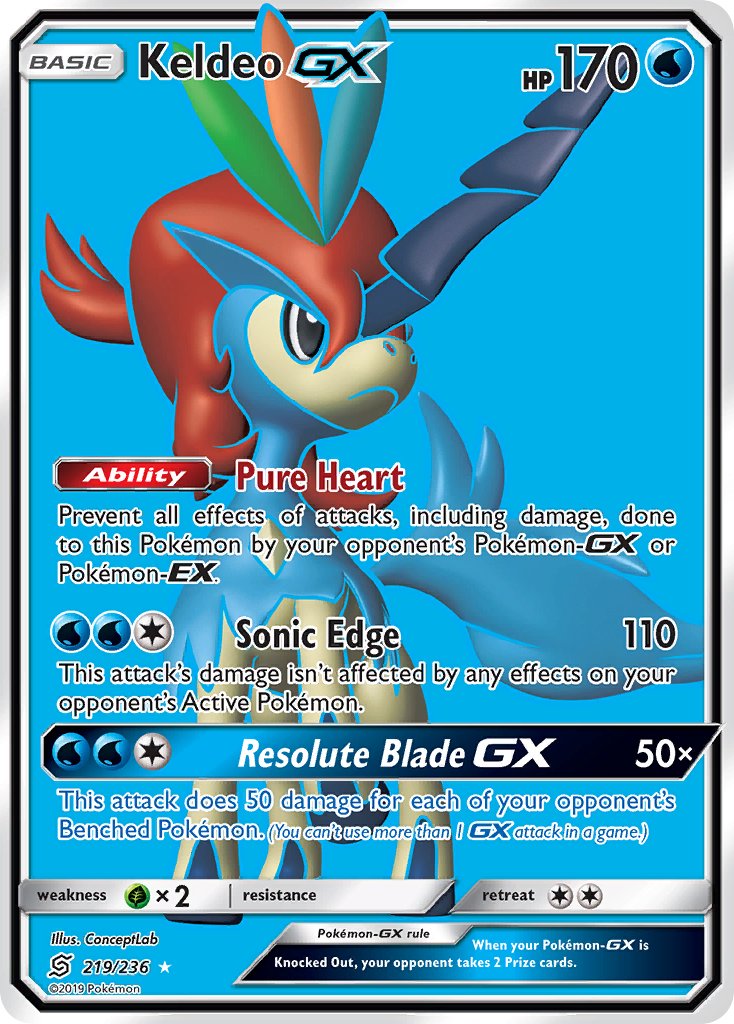Keldeo GX 219/236 Holo Ultra Rare GX - MissingNo.