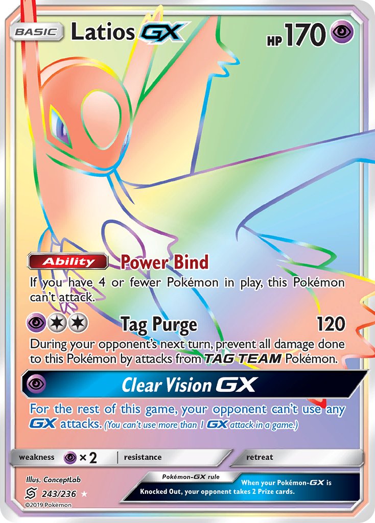 Latios GX 243/236 Rainbow Secret Rare GX - MissingNo.