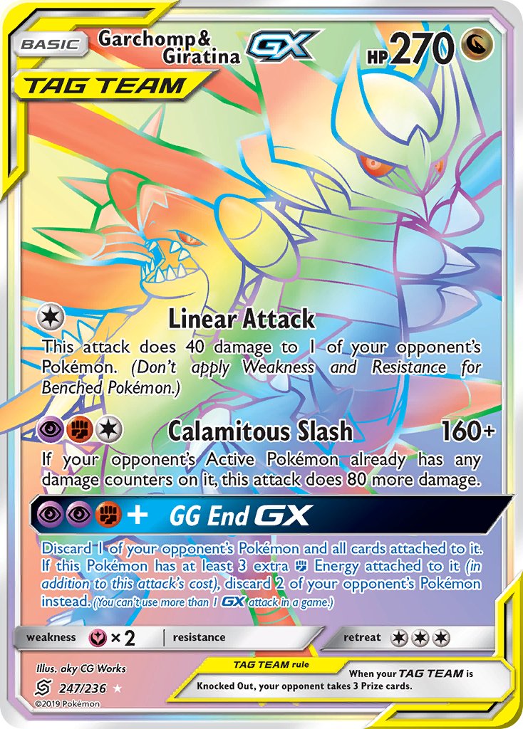 Garchomp & Giratina GX 247/236 Rainbow Secret Rare GX