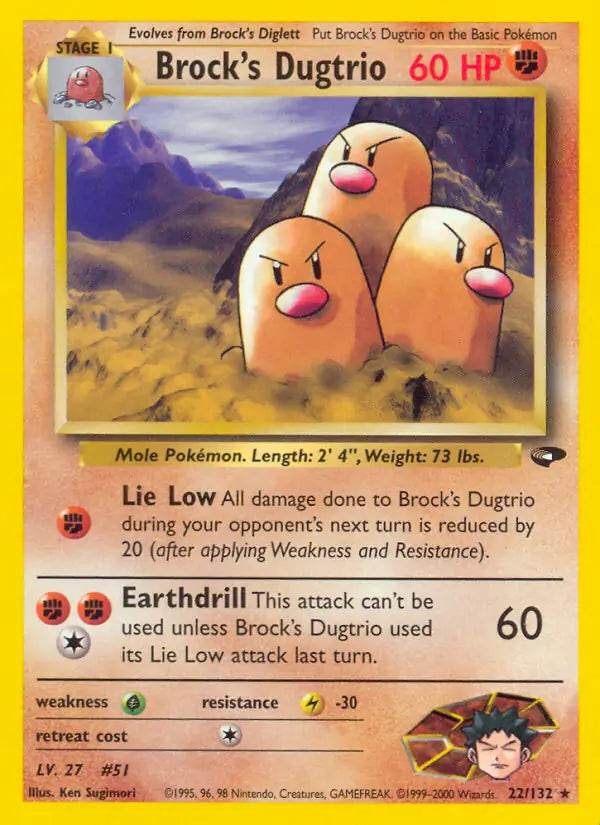 Brock's Dugtrio 22/132 Non-Holo Rare - MissingNo.
