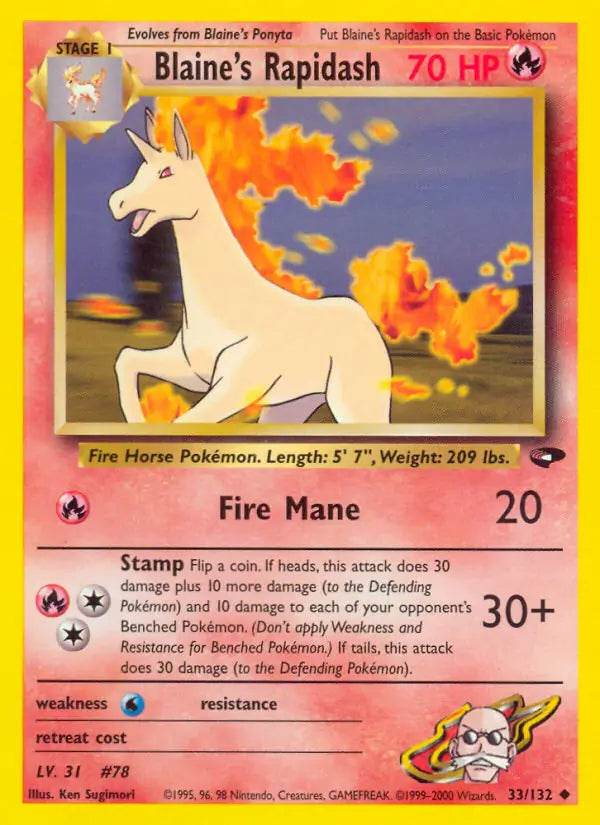 Blaine's Rapidash 33/132 Uncommon - MissingNo.