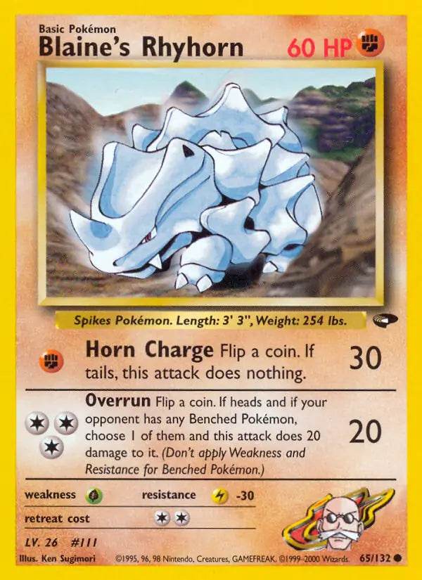 Blaine's Rhyhorn 65/132 Common - MissingNo.